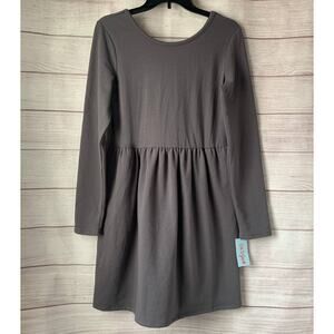 Cat & Jack Girls Gray Dress with Long Sleeves and Pockets Size XL (14/16)